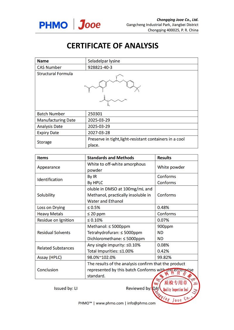 Seladelpar lysine